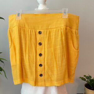 Charlotte Russe Bright Yellow Short Skirt Size L, Fits Like M/8.